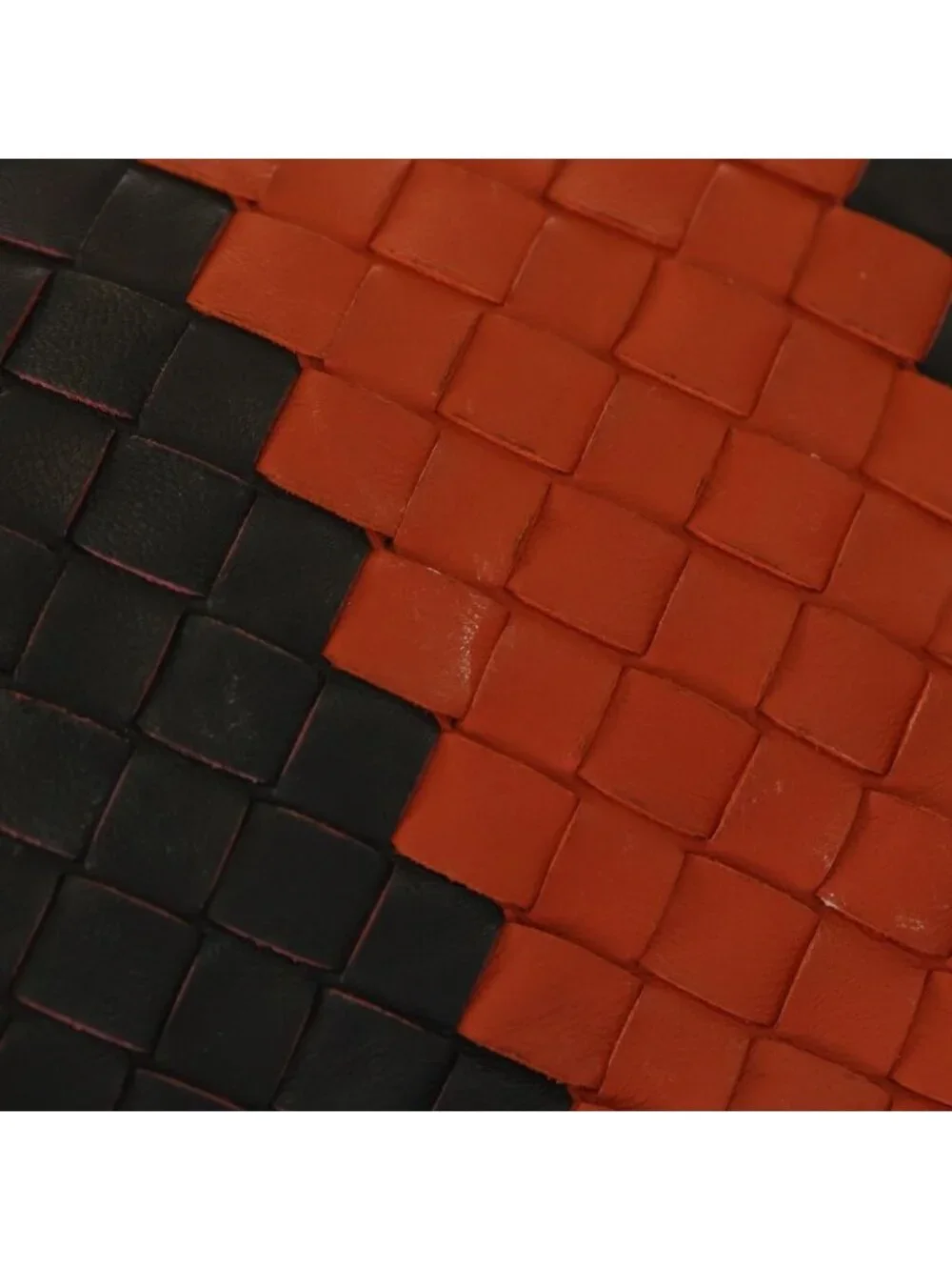 Bottega Veneta Intrecciato Shoulder Bag Black Orange Leather